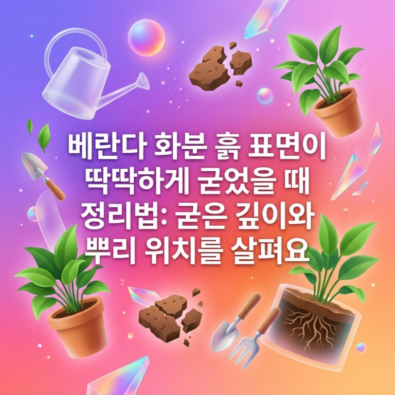 베란다 화분 흙 표면이 딱딱하게 굳었을 때 정리법: 굳은 깊이와 뿌리 위치를 살펴요
