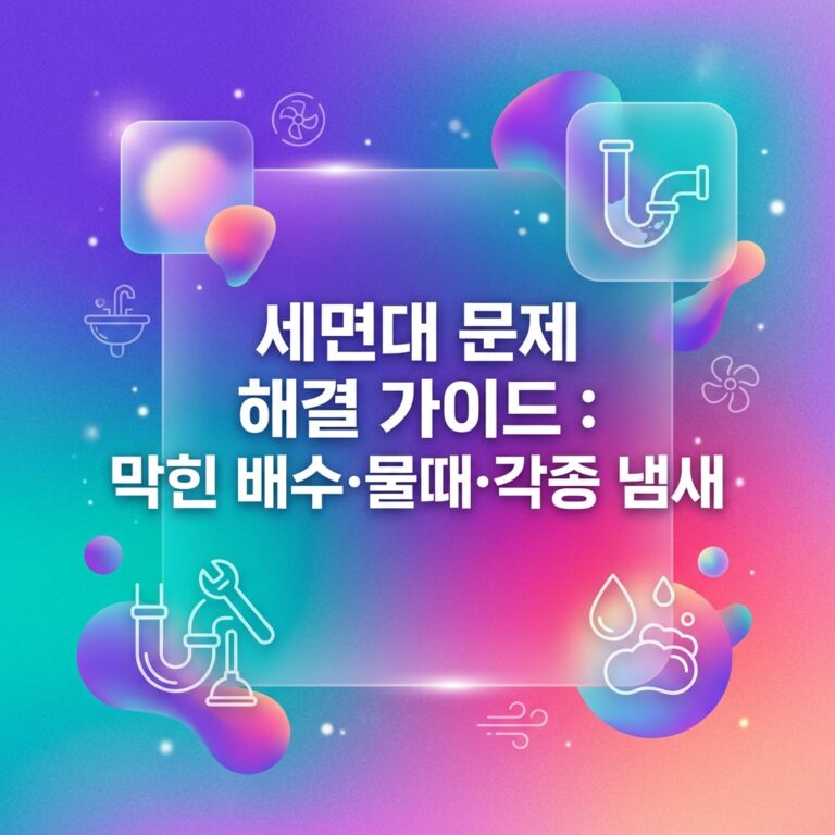 세면대 문제 해결 가이드 : 막힌 배수·물때·각종 냄새