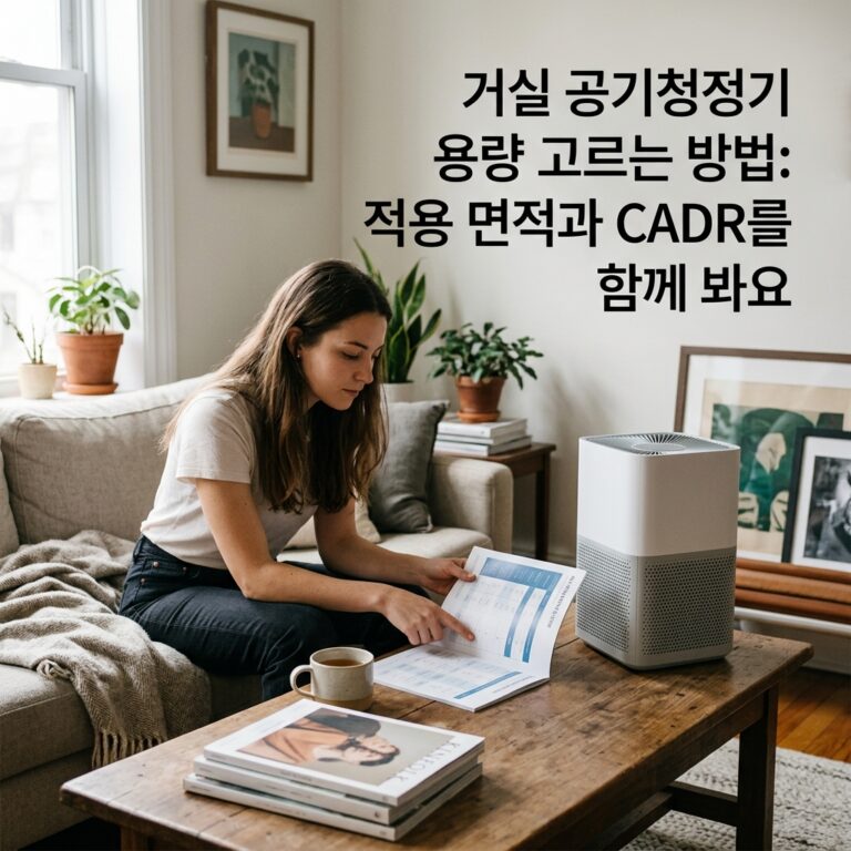 거실 공기청정기 용량 고르는 방법: 적용 면적과 CADR를 함께 봐요