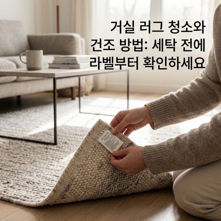 거실 러그 청소와 건조 방법: 세탁 전에 라벨부터 확인하세요
