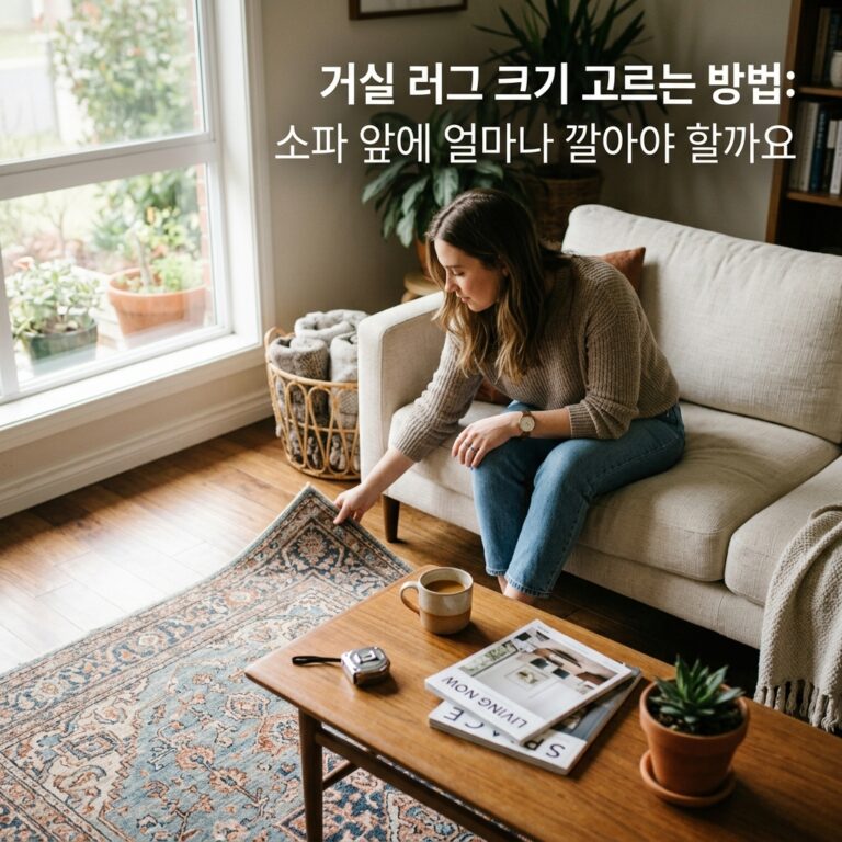 거실 러그 크기 고르는 방법: 소파 앞에 얼마나 깔아야 할까요