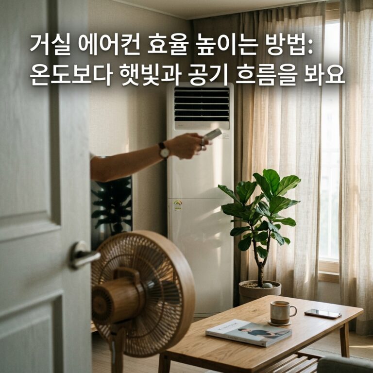 거실 에어컨 효율 높이는 방법: 온도보다 햇빛과 공기 흐름을 봐요