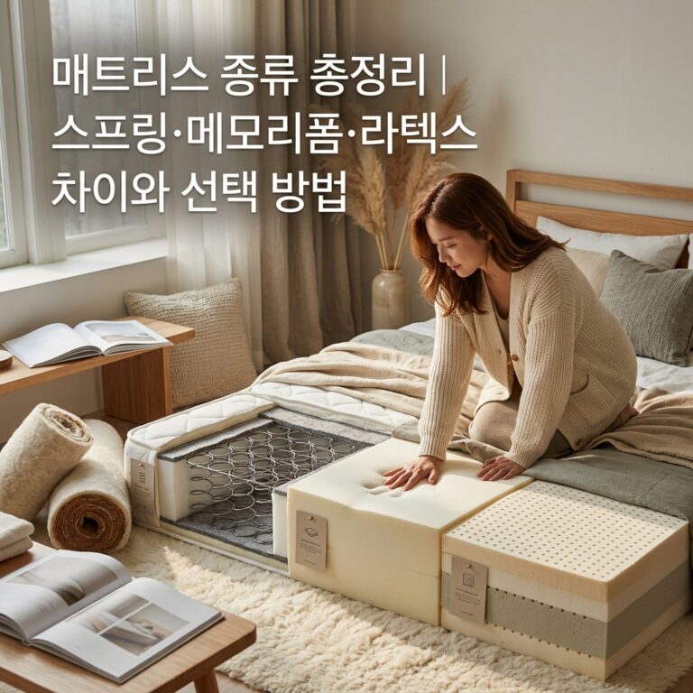 매트리스 종류 총정리｜스프링·메모리폼·라텍스 차이와 선택 방법