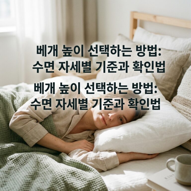 베개 높이 선택하는 방법: 수면 자세별 기준과 확인법