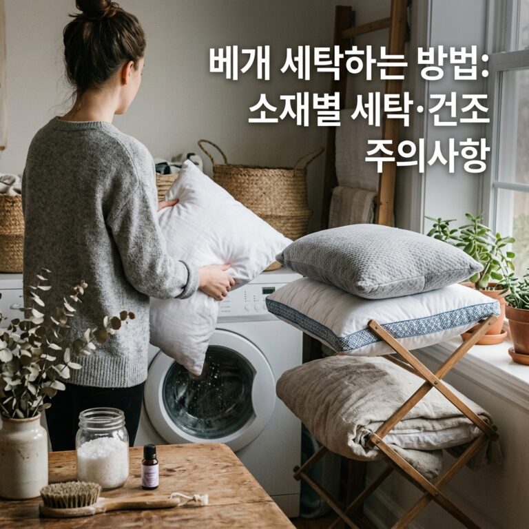 베개 세탁하는 방법: 소재별 세탁·건조 주의사항