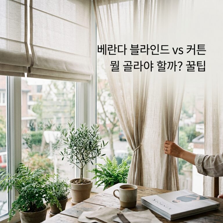 베란다 블라인드 vs 커튼: 채광·관리·공간 기준 비교