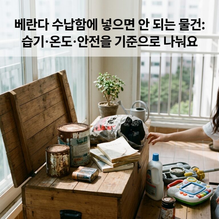 베란다 수납함에 넣으면 안 되는 물건: 습기·온도·안전을 기준으로 나눠요