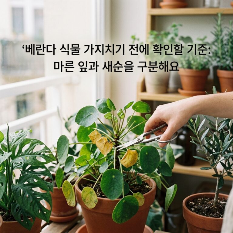 베란다 식물 가지치기 전에 확인할 기준: 마른 잎과 새순을 구분해요