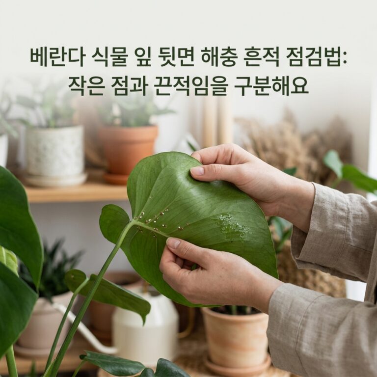 베란다 식물 잎 뒷면 해충 흔적 점검법: 작은 점과 끈적임을 구분해요