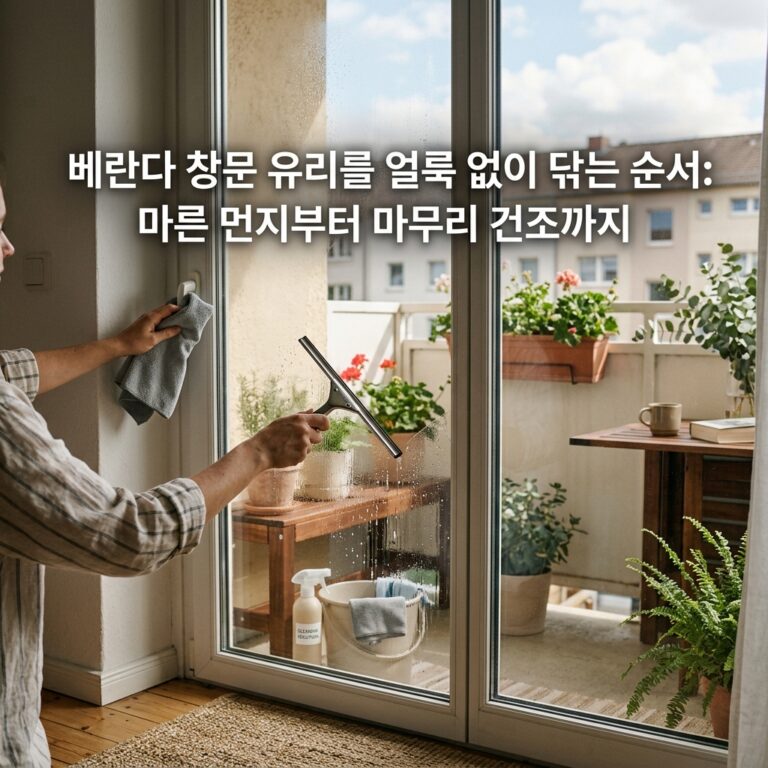 베란다 창문 유리 얼룩 박멸! : 마른 먼지부터 마무리 건조까지