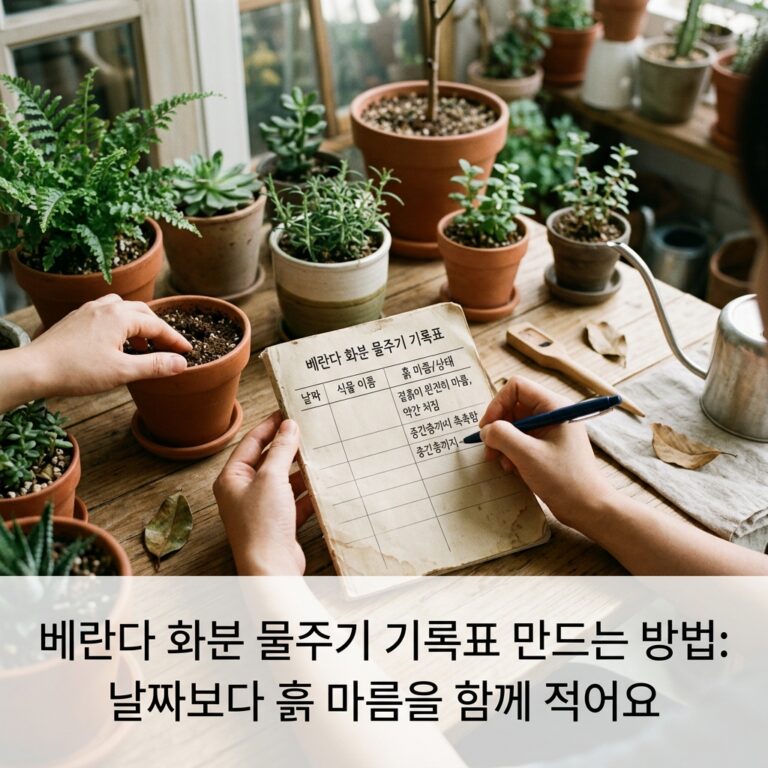 베란다 화분 물주기 기록표 만드는 방법: 날짜보다 흙 마름을 함께 적어요