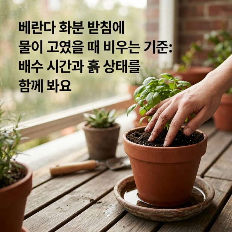 베란다 화분 배수구로 뿌리가 나왔을 때 분갈이 판단법: 뿌리 양과 흙 마름을 함께 봐요