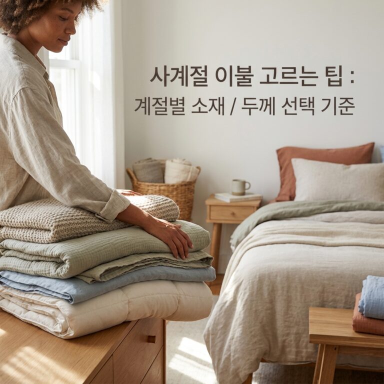 사계절 이불 고르는 팁 : 계절별 소재 / 두께 선택 기준
