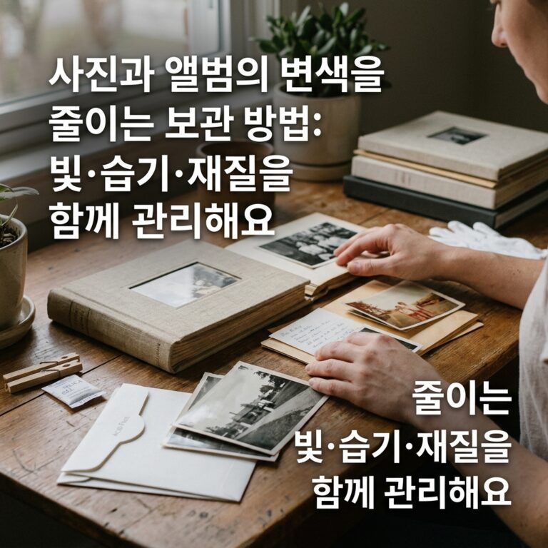 사진과 앨범의 변색을 줄이는 보관 방법: 빛·습기·재질을 함께 관리해요