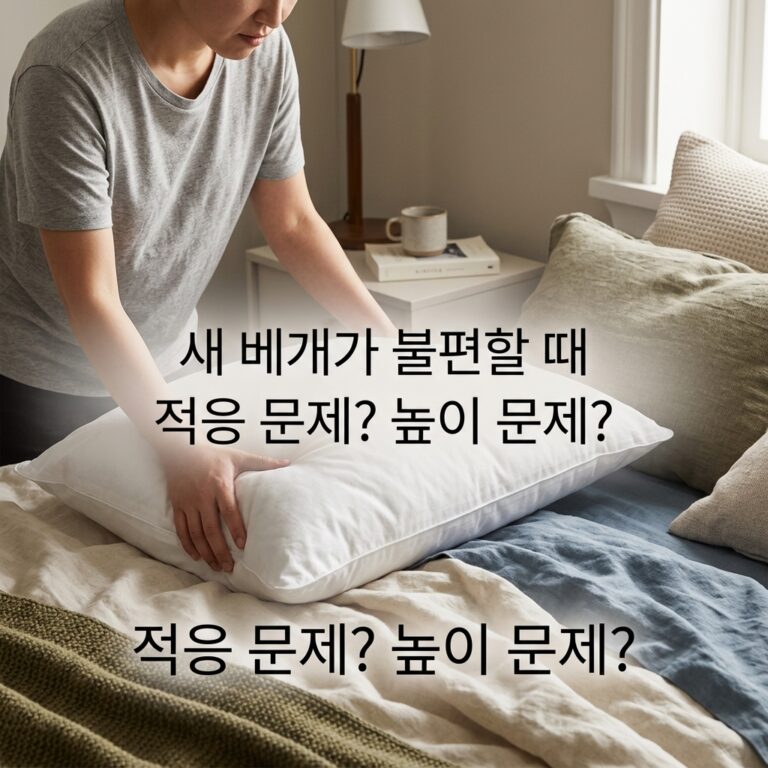 새 베개가 불편할 때 적응 문제? 높이 문제?
