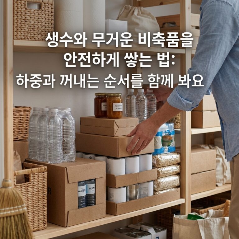 생수와 무거운 비축품을 안전하게 쌓는 법: 하중과 꺼내는 순서를 함께 봐요