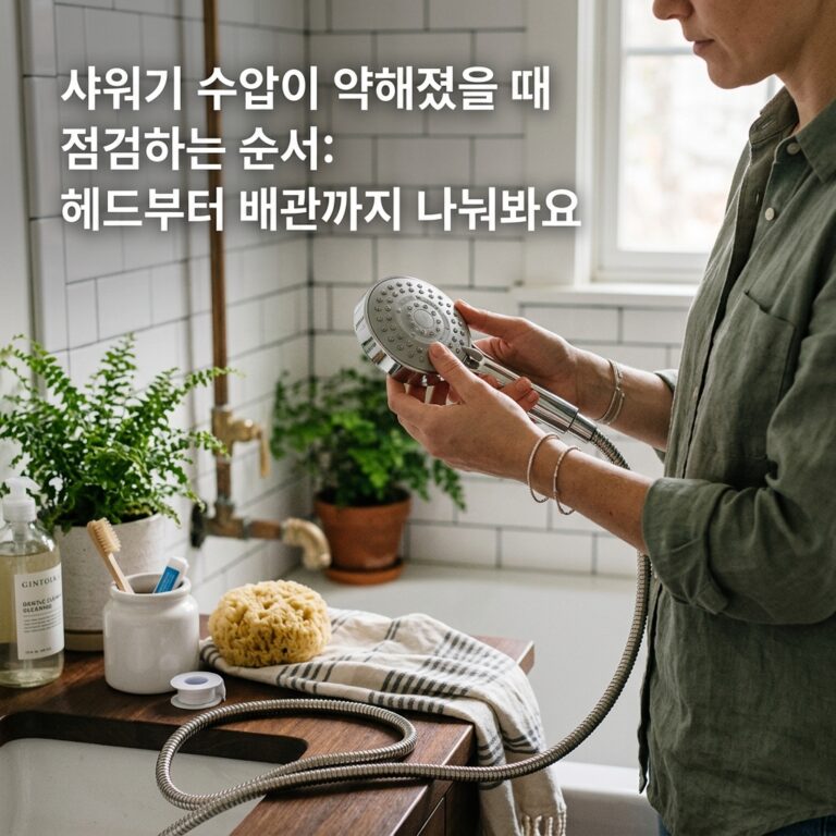 샤워기 수압이 약해졌을 때 점검하는 순서: 헤드부터 배관까지 나눠봐요