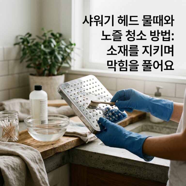 샤워기 헤드 물때와 노즐 청소 방법: 소재를 지키며 막힘을 풀어요