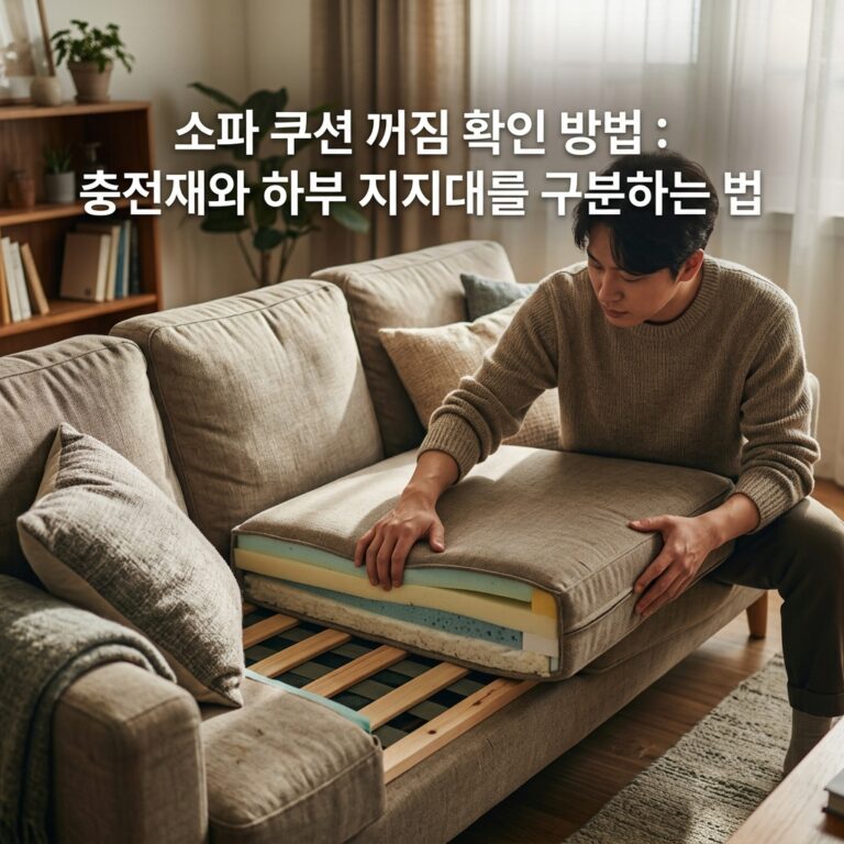 소파 쿠션 꺼짐 확인 방법 : 충전재와 하부 지지대를 구분하는 법