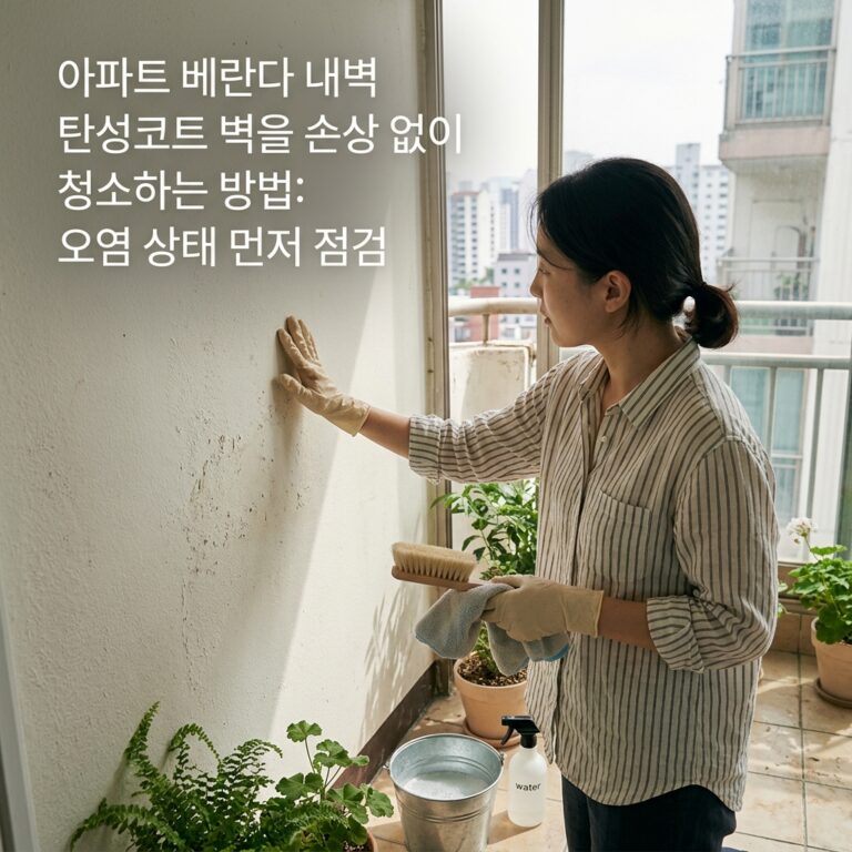 아파트 베란다 내벽 탄성코트 벽을 손상 없이 청소하는 방법: 오염 상태 먼저 점검