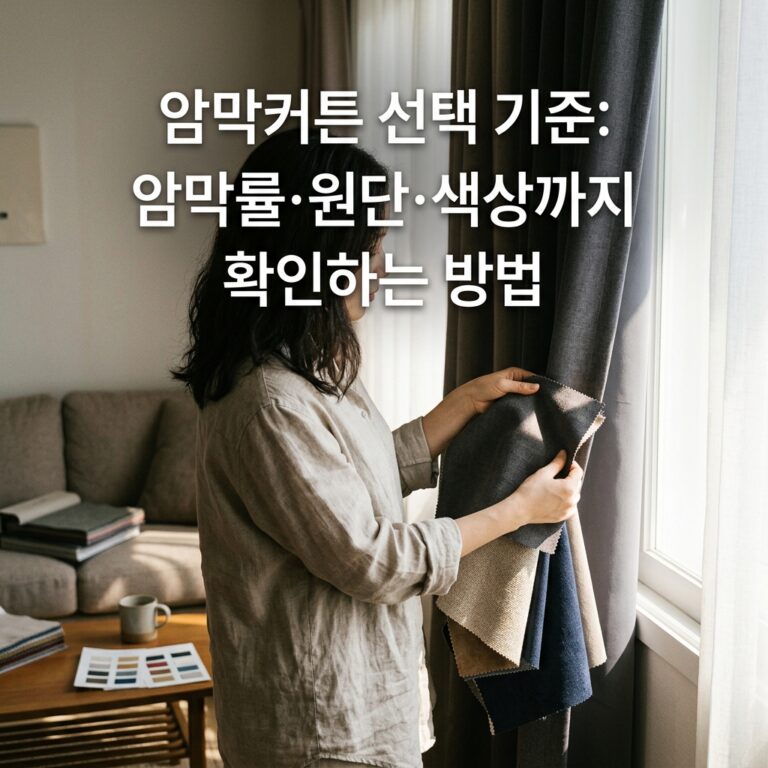 암막커튼 주문 전 원단·빛샘·설치 치수 확인