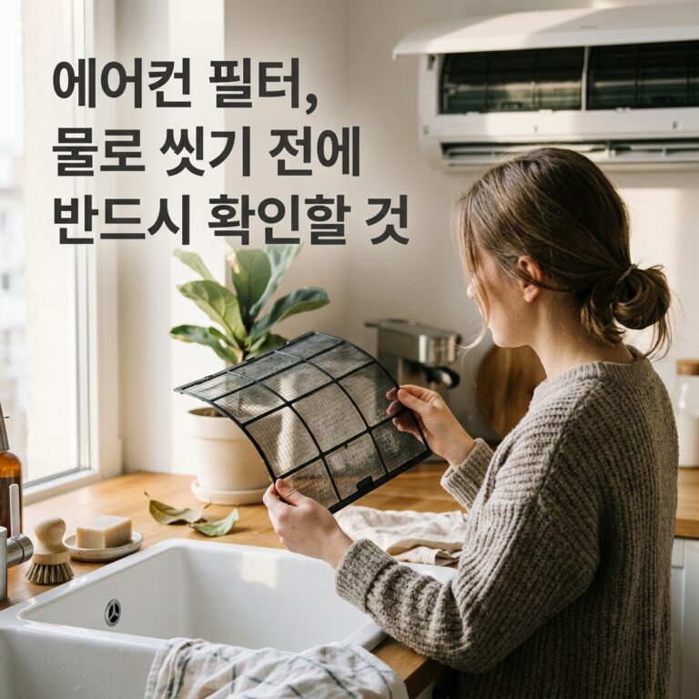 에어컨 필터, 물로 씻기 전에 반드시 확인할 것