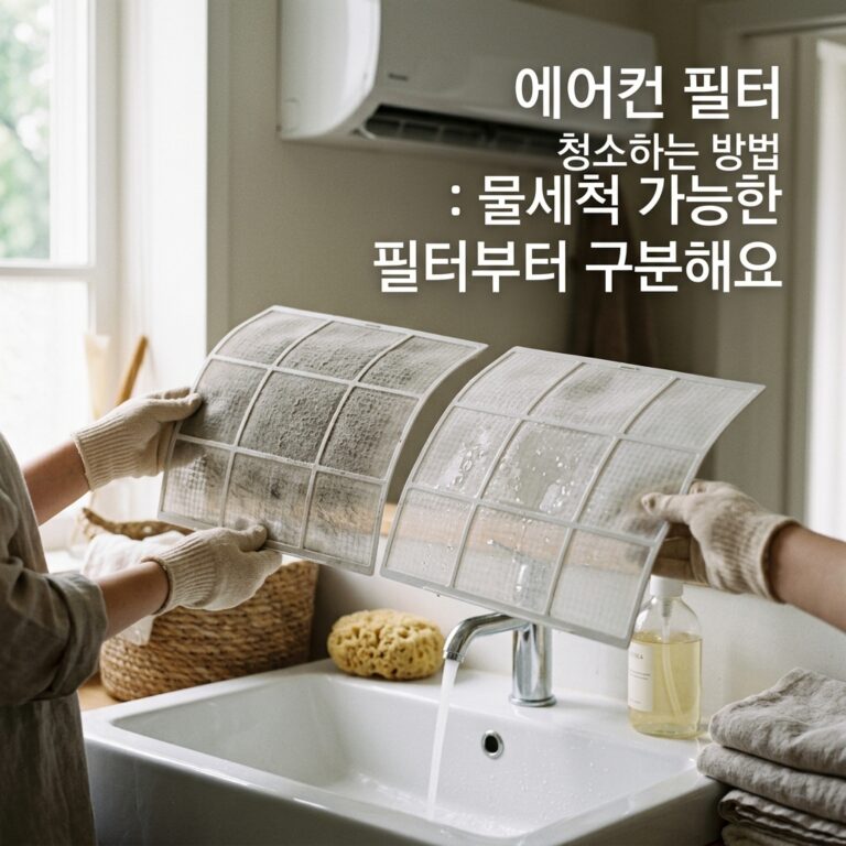 에어컨 필터 청소하는 방법: 물세척 가능한 필터부터 구분해요