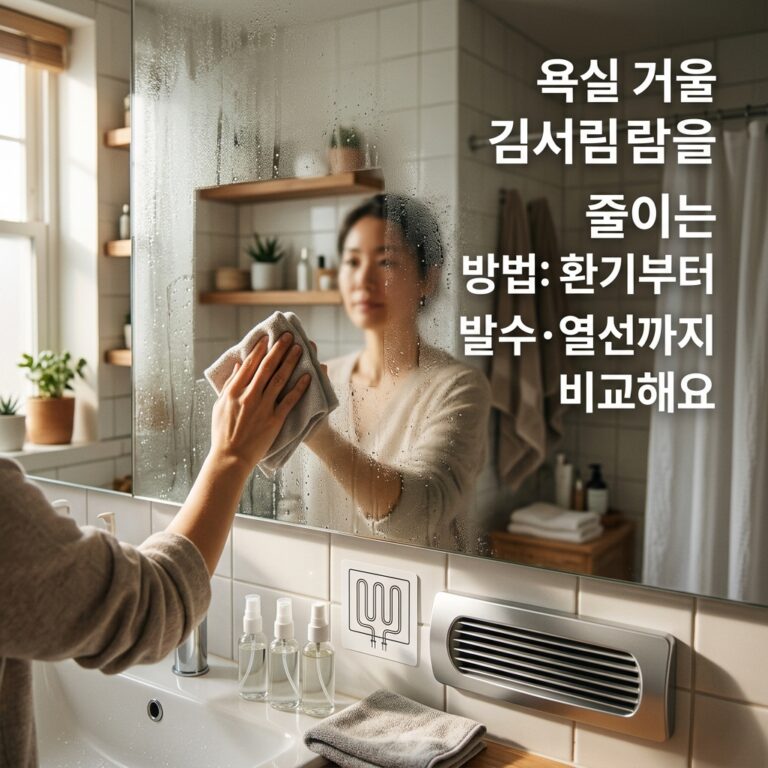 욕실 거울 김 서림 줄이기: 닦아도 다시 흐려질 때 확인해요