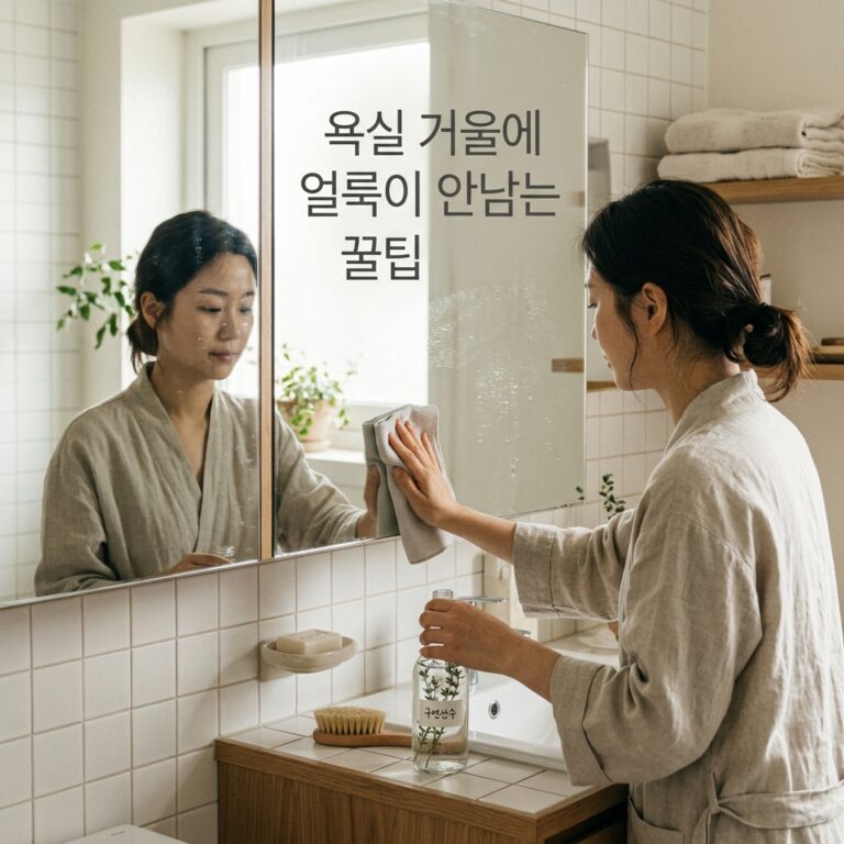 욕실 거울 얼룩 닦는 순서: 마른 뒤 줄무늬가 남는다면