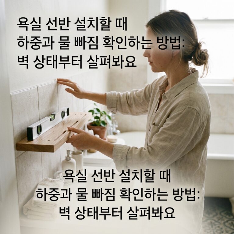 욕실 선반 설치 전 확인할 하중·벽 상태·물 빠짐