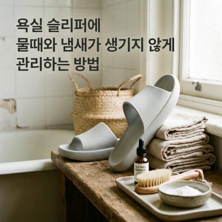 욕실 슬리퍼 물때와 냄새 관리: 밑창 홈까지 말려요