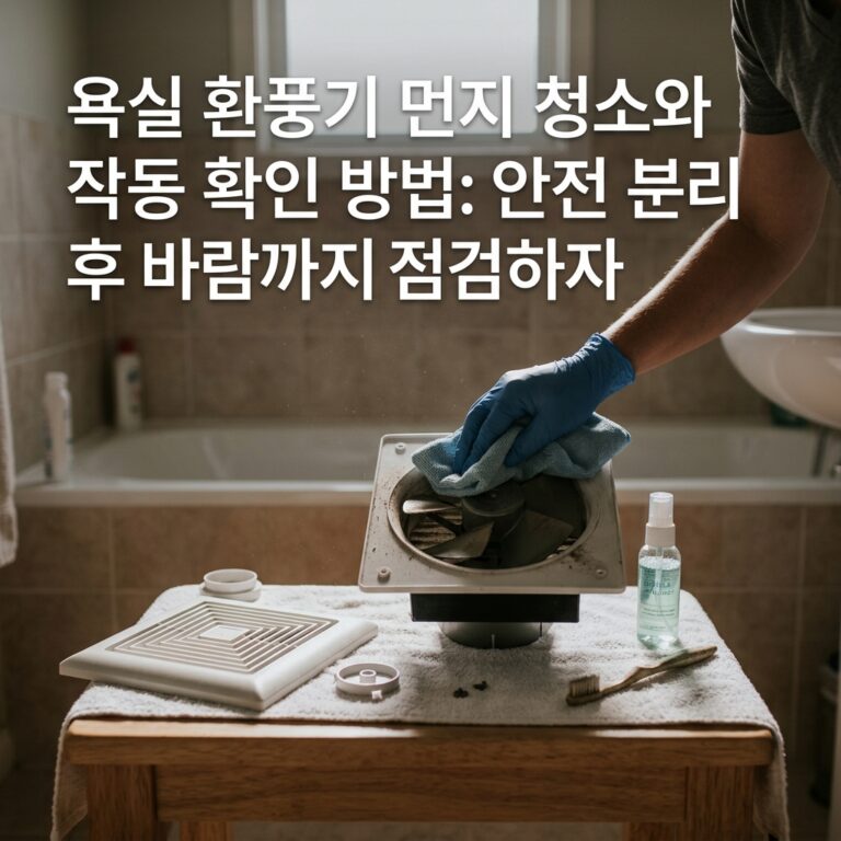 욕실 환풍기 청소: 덮개 먼지를 닦기 전 전원부터 확인해요