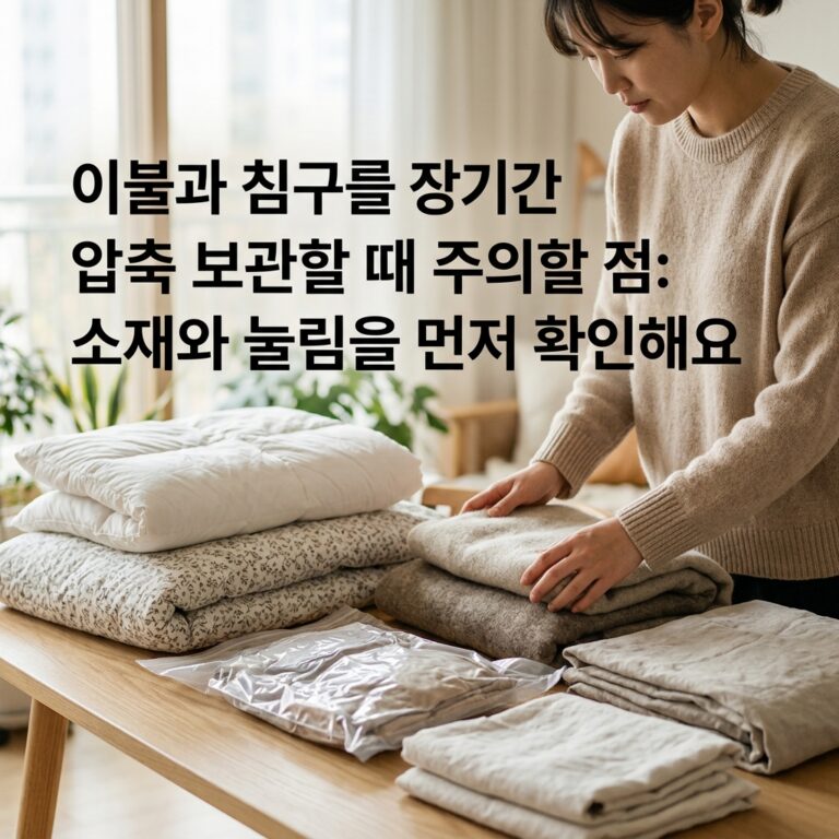 이불과 침구를 장기간 압축 보관할 때 주의할 점: 소재와 눌림을 먼저 확인해요