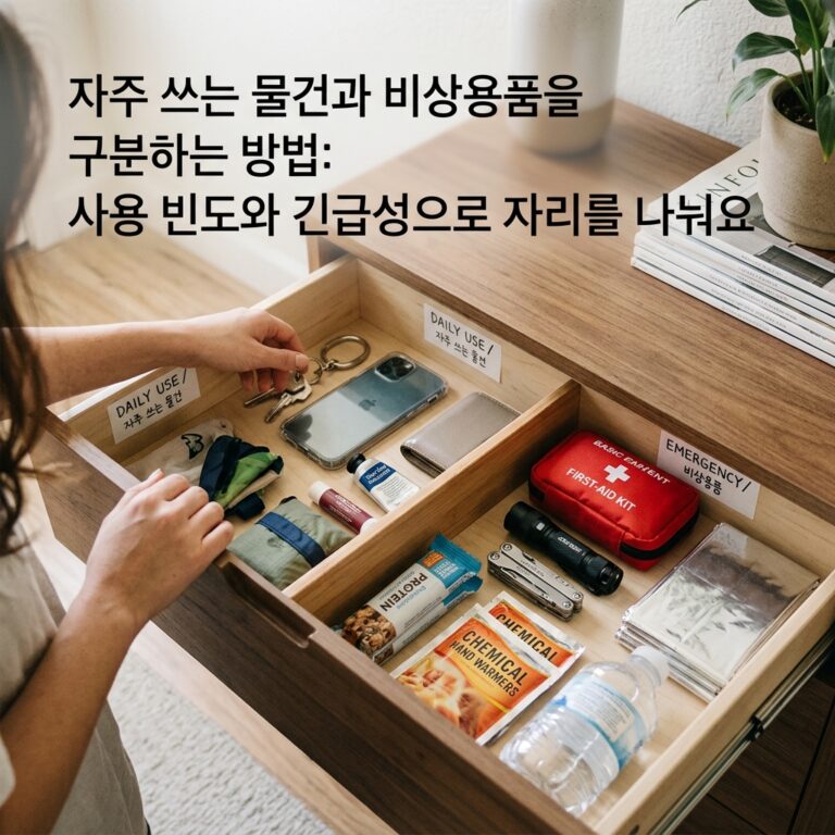 자주 쓰는 물건과 비상용품을 구분하는 방법: 사용 빈도와 긴급성으로 자리를 나눠요