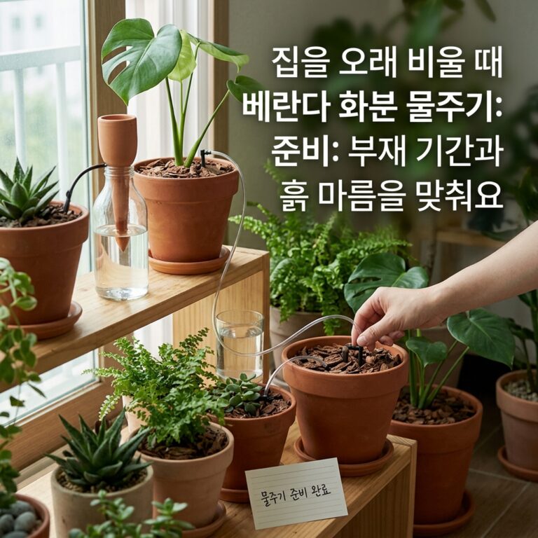 집을 오래 비울 때 베란다 화분 물주기 준비: 부재 기간과 흙 마름을 맞춰요