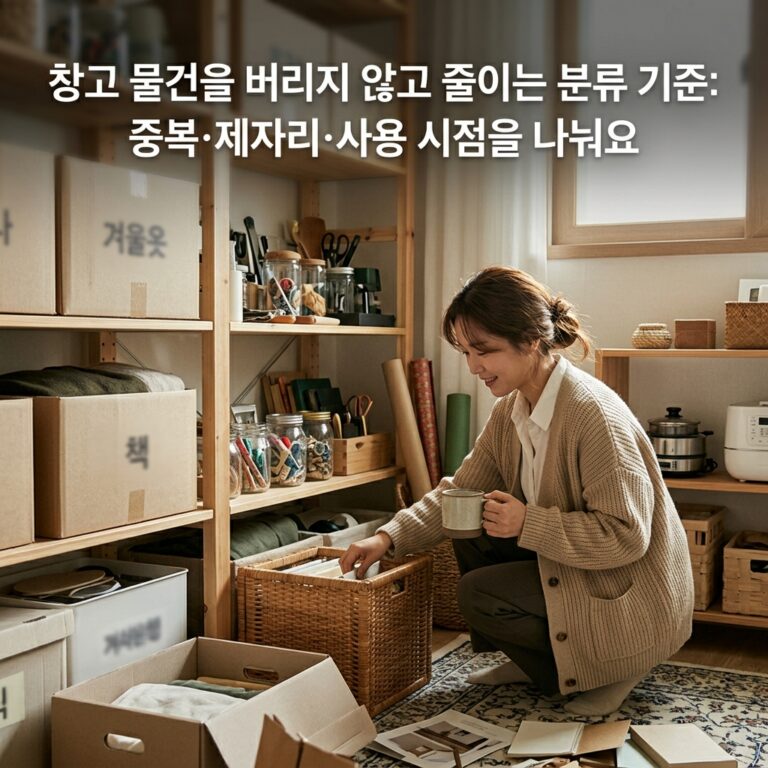 창고 물건을 버리지 않고 줄이는 분류 기준: 중복·제자리·사용 시점을 나눠요