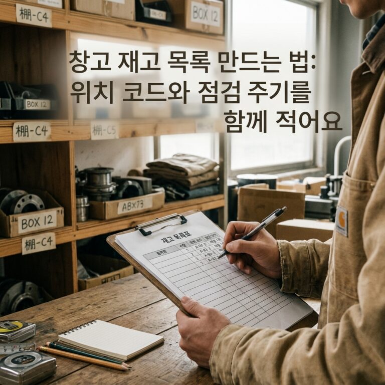 창고 재고 목록 만드는 법: 위치 코드와 점검 주기를 함께 적어요