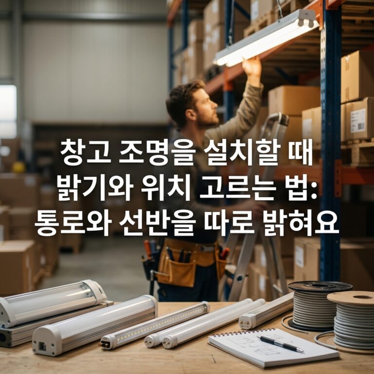 창고 조명을 설치할 때 밝기와 위치 고르는 법: 통로와 선반을 따로 밝혀요