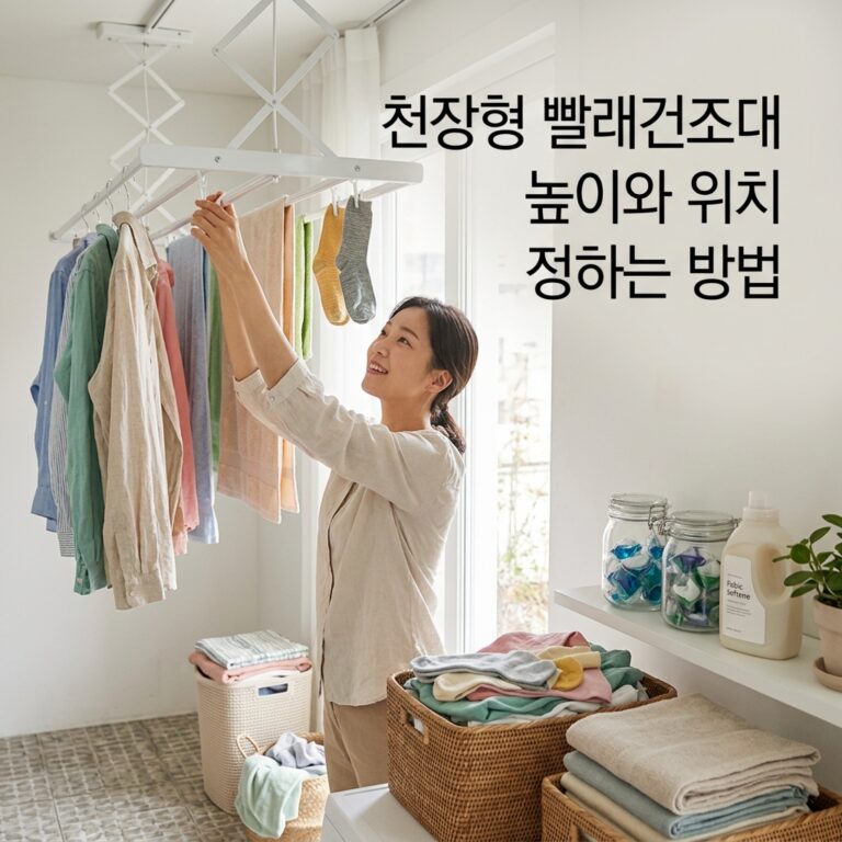 천장형 빨래건조대 높이와 위치 정하는 방법