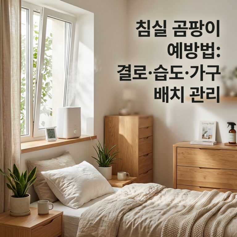 침실 곰팡이 예방법: 결로·습도·가구 배치 관리