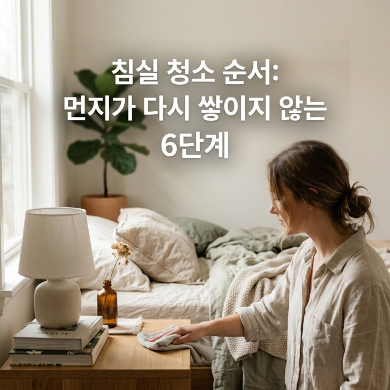 침실 청소 순서: 먼지가 다시 쌓이지 않는 6단계