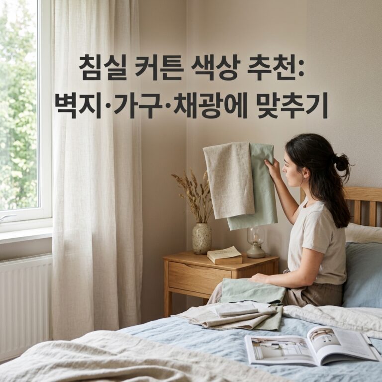 침실 커튼 색상 고르기: 벽지·가구 옆에서 낮과 밤에 봐요