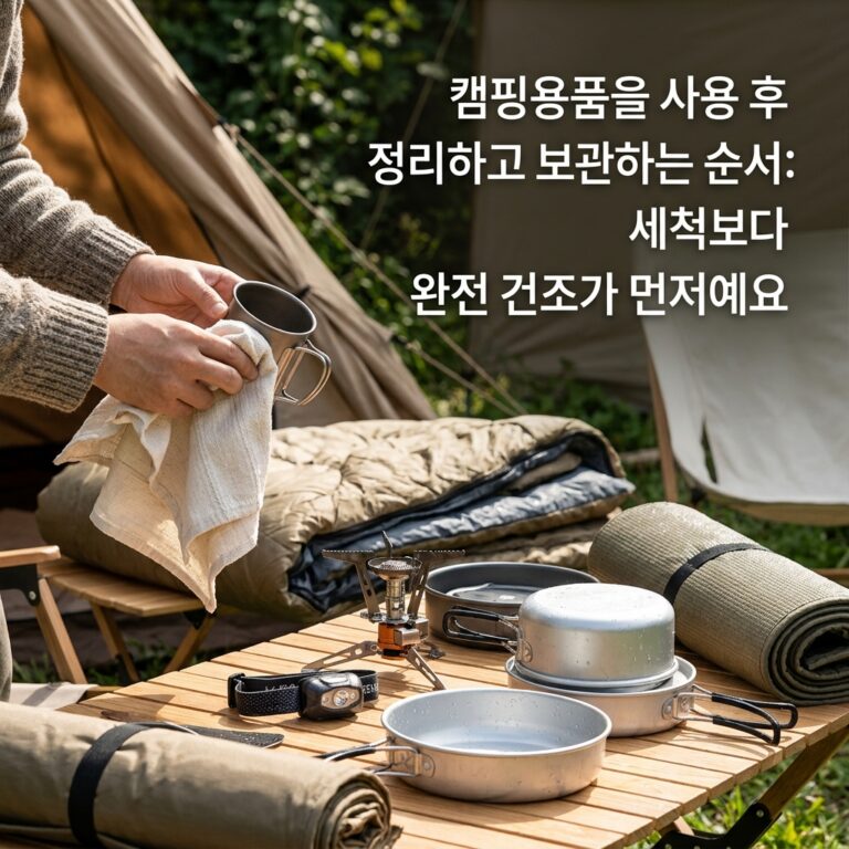 캠핑용품을 사용 후 정리하고 보관하는 순서: 세척보다 완전 건조가 먼저예요