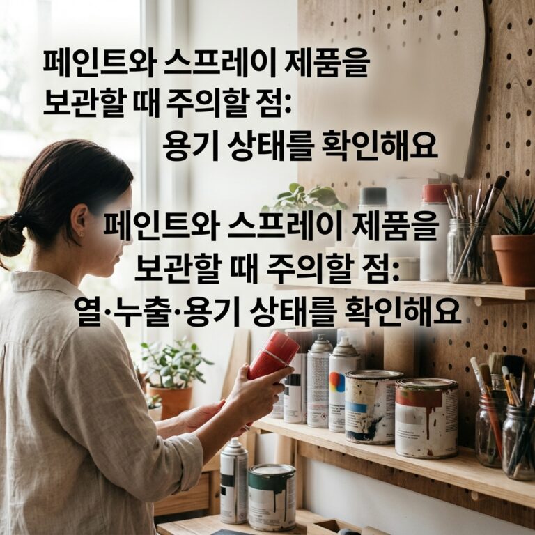 페인트와 스프레이 제품을 보관할 때 주의할 점: 열·누출·용기 상태를 확인해요