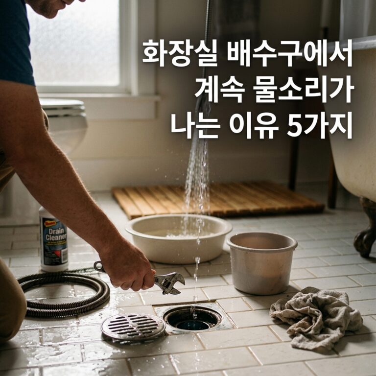 화장실 배수구 물소리: 누수인지 걱정될 때 확인할 신호