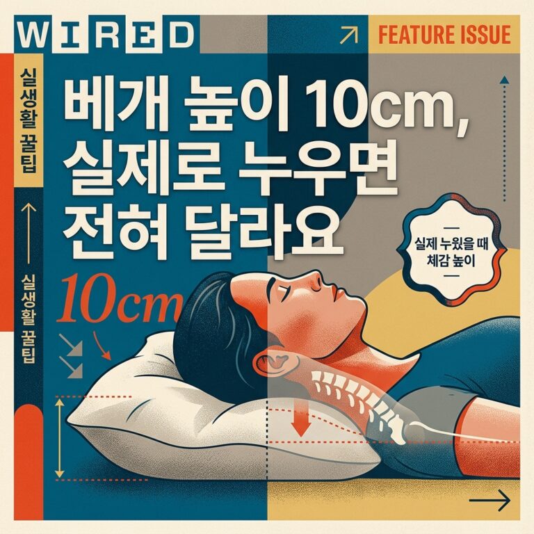베개 높이 10cm, 실제로 누우면 전혀 달라요